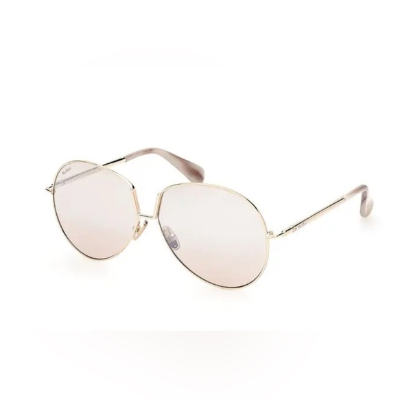 MaxMara pilot sunglasses with gold aviator frame. Case & cleaning cloth. main image 7